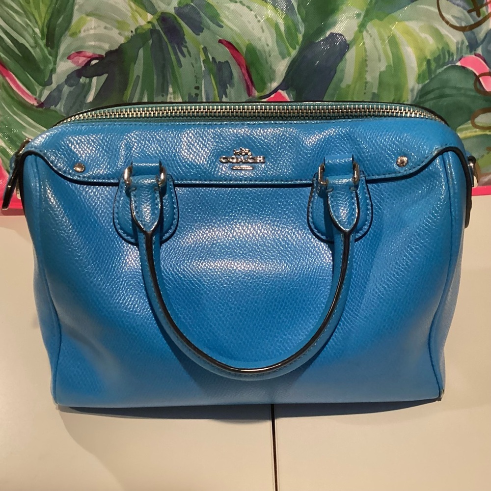 Coach gently loved Vibrant Blue Leather Satchel